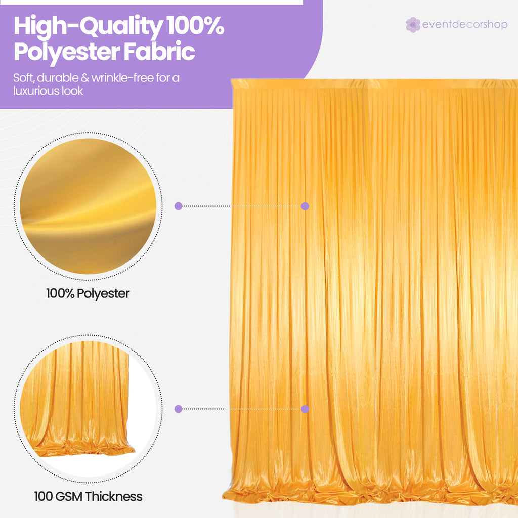 100GSM Ice Silk Photography Backdrop (No Swag) - Gold