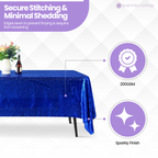Sequin Rectangle Sparkly Tablecloth - Royal Blue