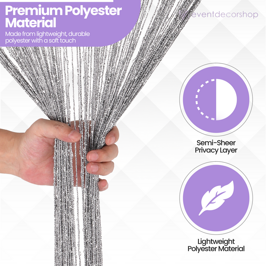 String Curtain Panel - Dark Silver