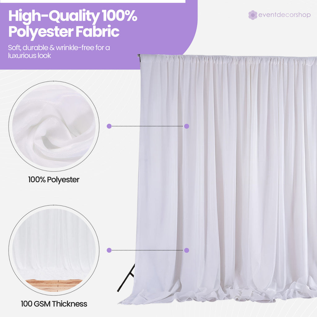 100GSM Ice Silk Photography Backdrop (No Swag) - White