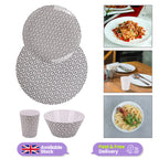 Geometric Design Melamine BBQ and Party Set - 16pcs
