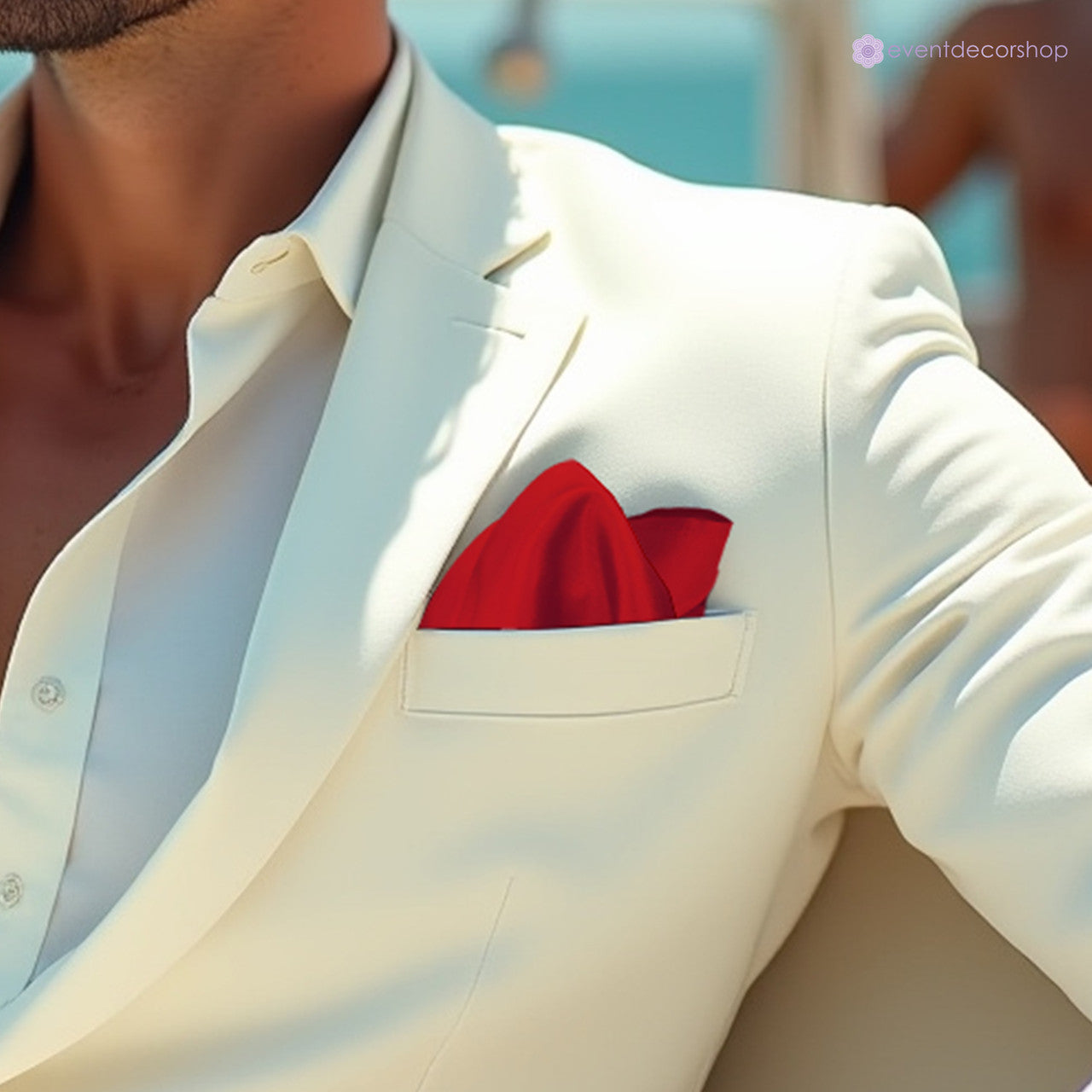Pocket Square Handkerchief - Dark Red