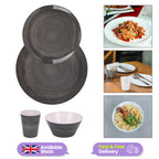 Grey Swirl Design Melamine BBQ and Party Set - 16pcs