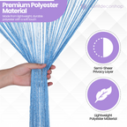 String Curtain Panel - Sky Blue