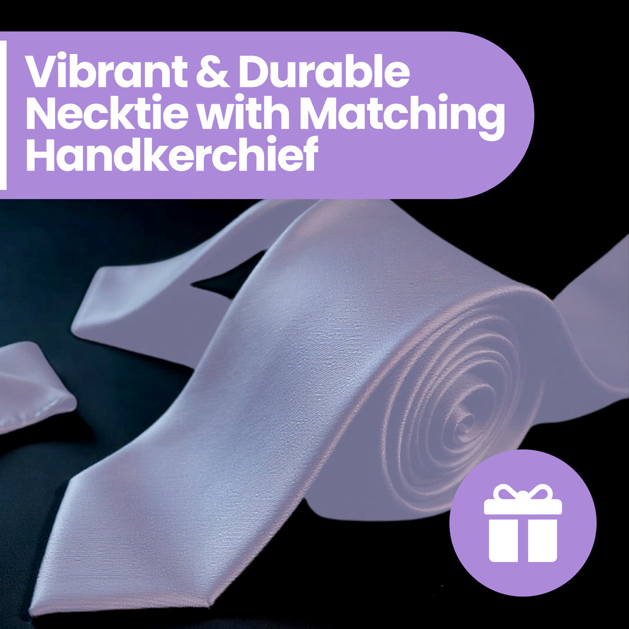 Lilac Purple Tie and Handkerchief