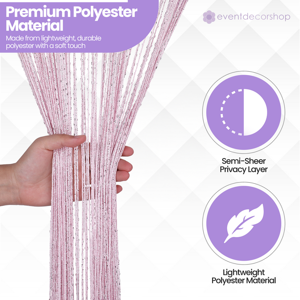 String Curtain Panel - Pink