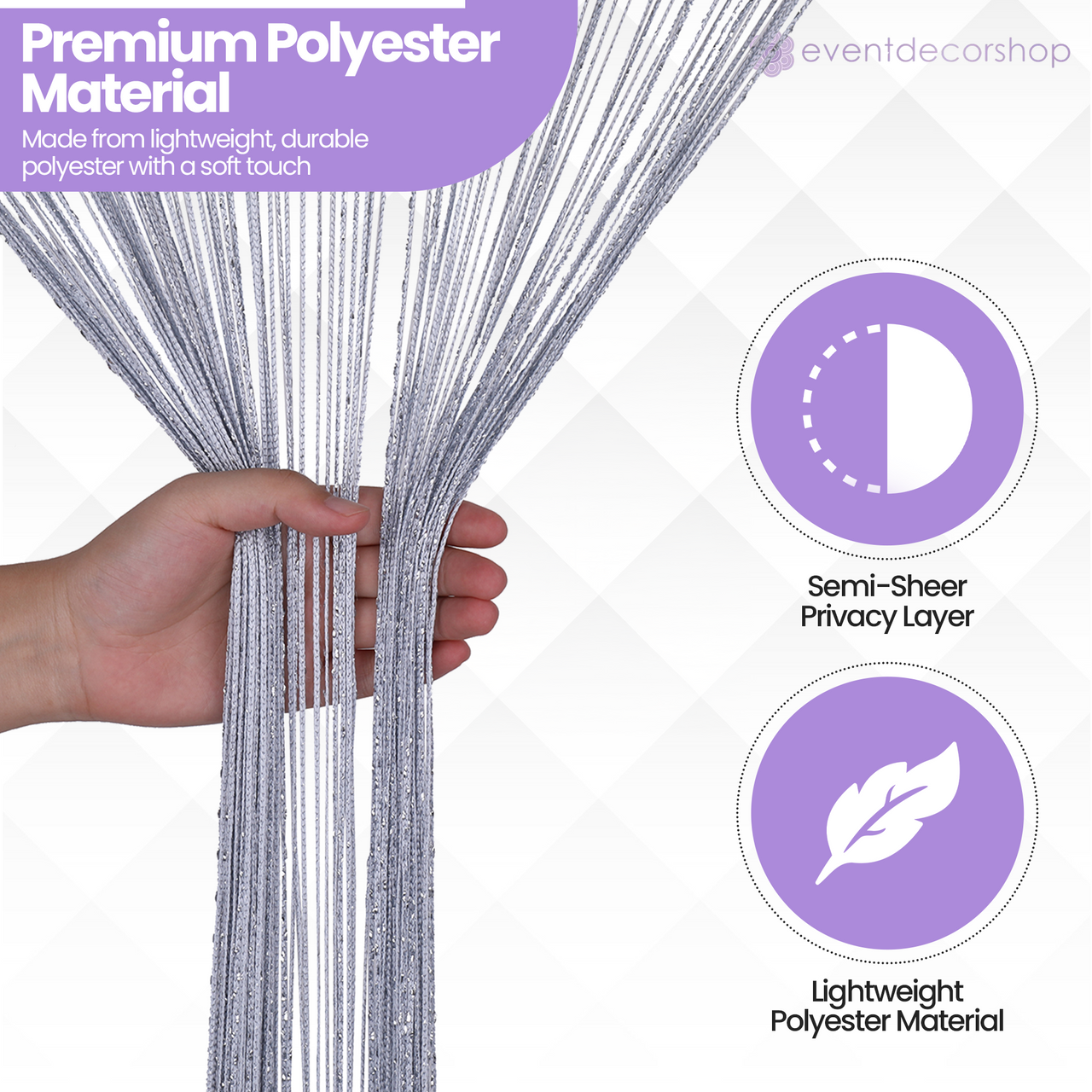 String Curtain Panel - Silver