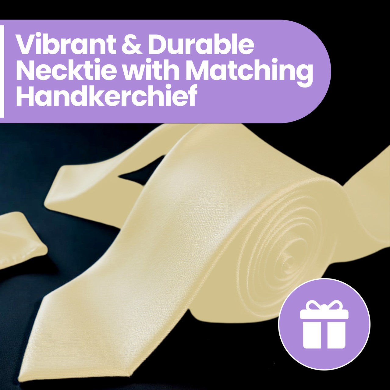 Ivory Tie and Handkerchief