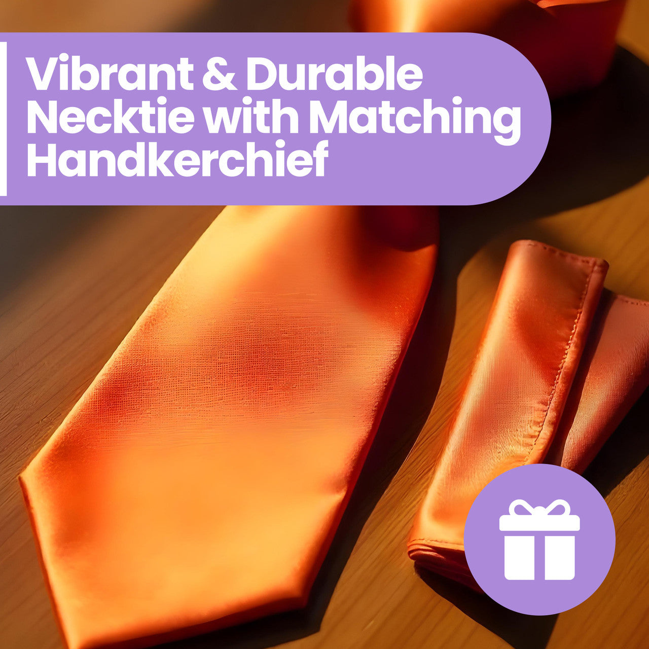 Orange Tie and Handkerchief