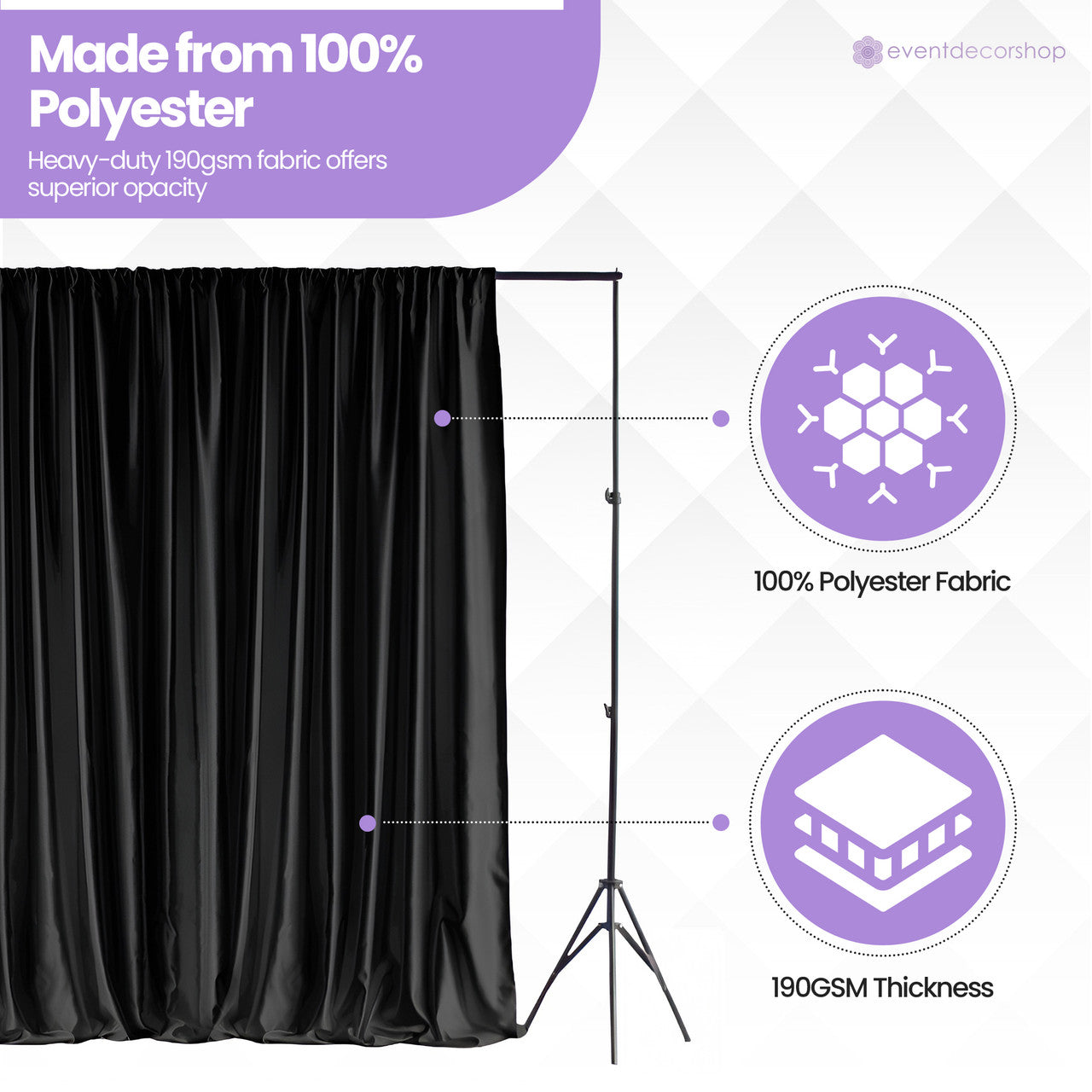 190GSM Blackout Backdrop