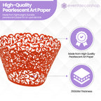 25x Laser Cut Cupcake Wrappers - Orange