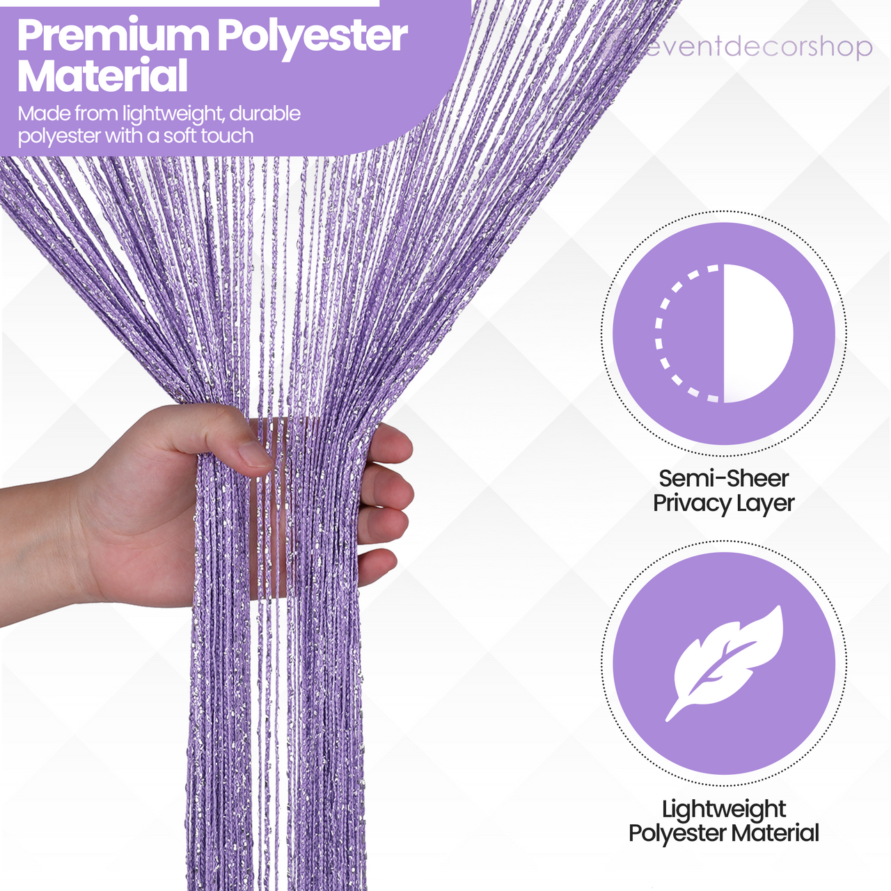 String Curtain Panel - Light Purple
