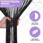 String Curtain Panel - Black