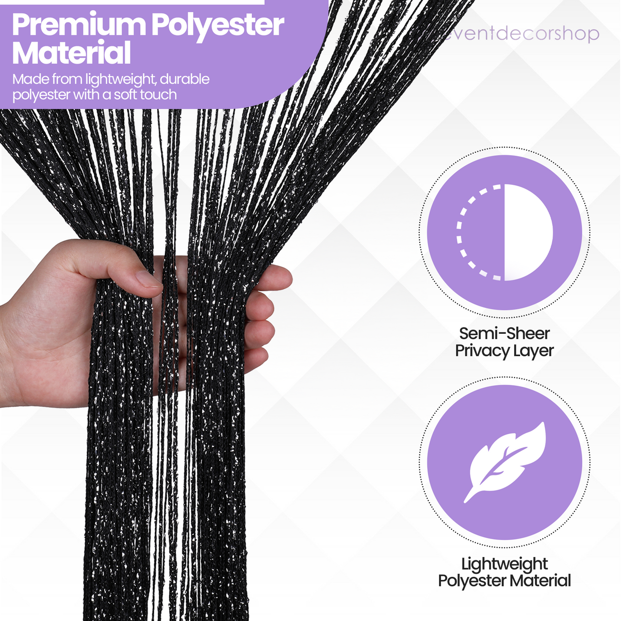 String Curtain Panel - Black