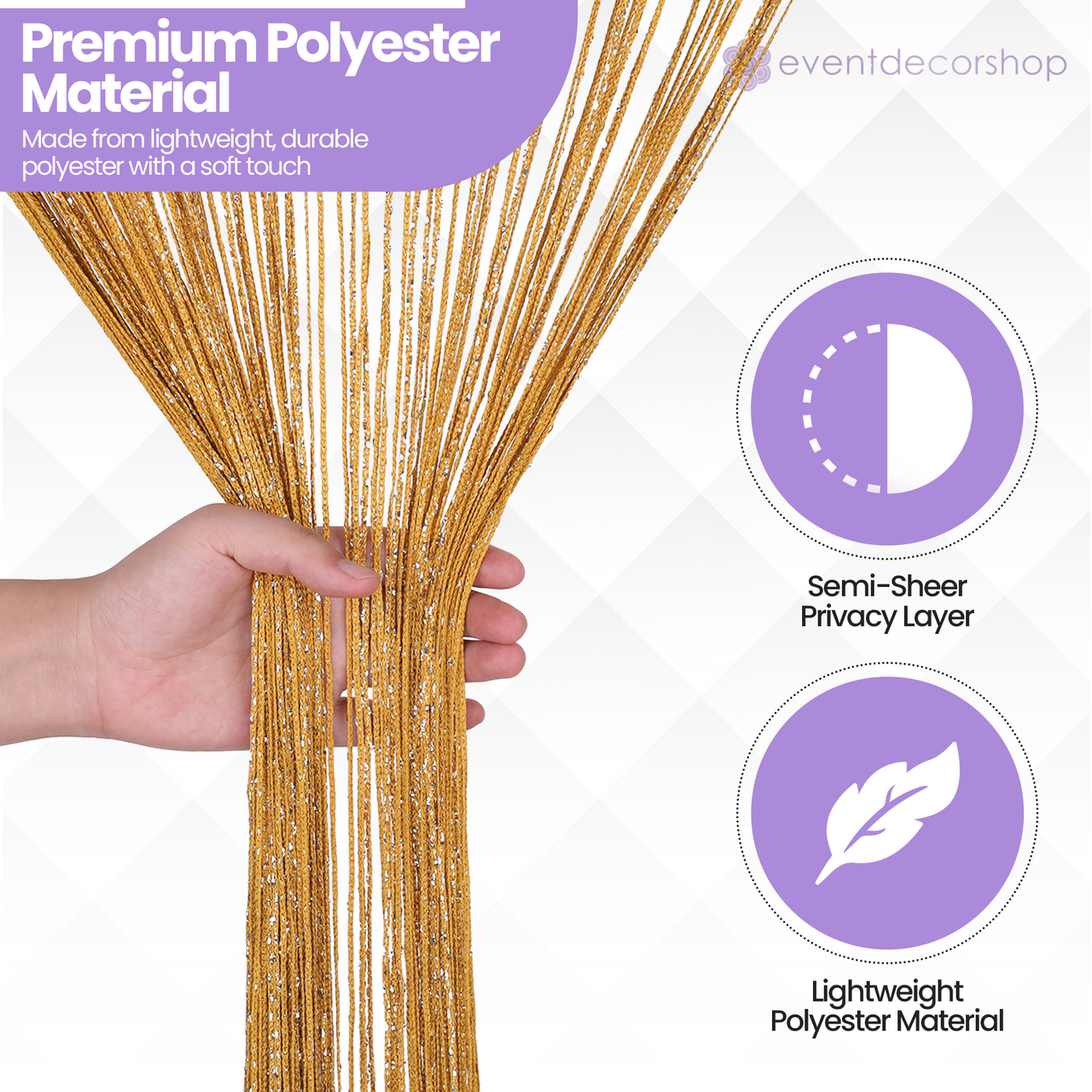 String Curtain Panel - Gold