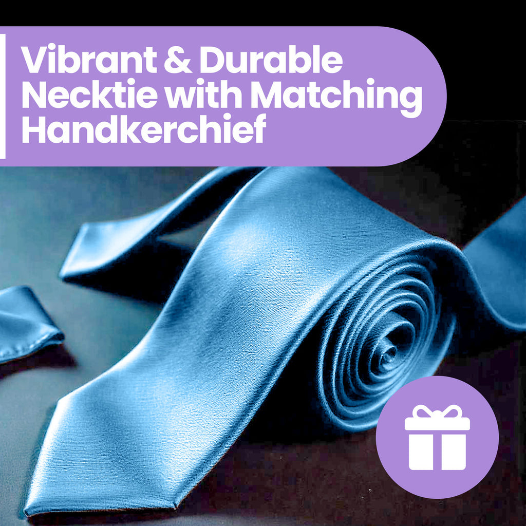 Sky Blue Tie and Handkerchief