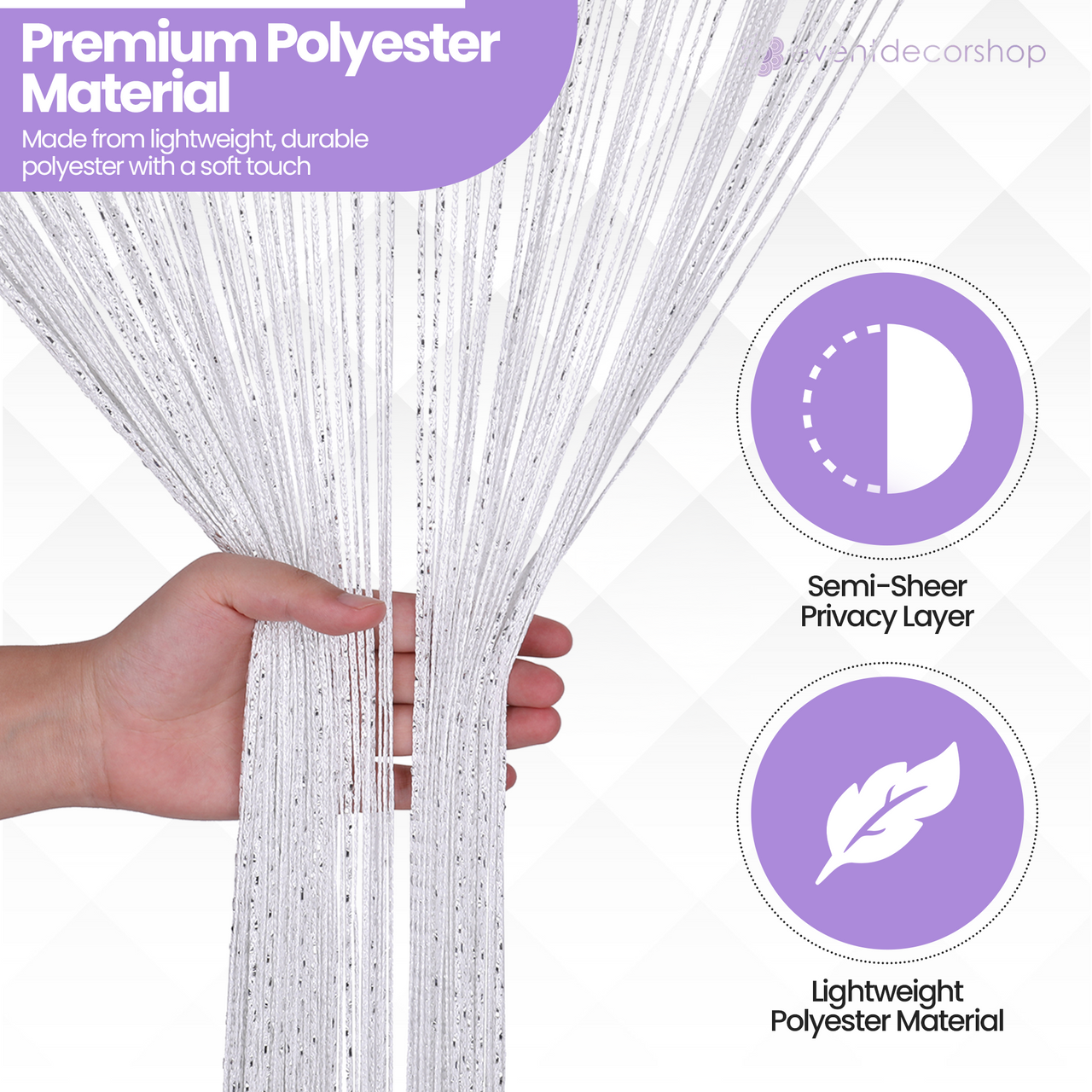 String Curtain Panel - White