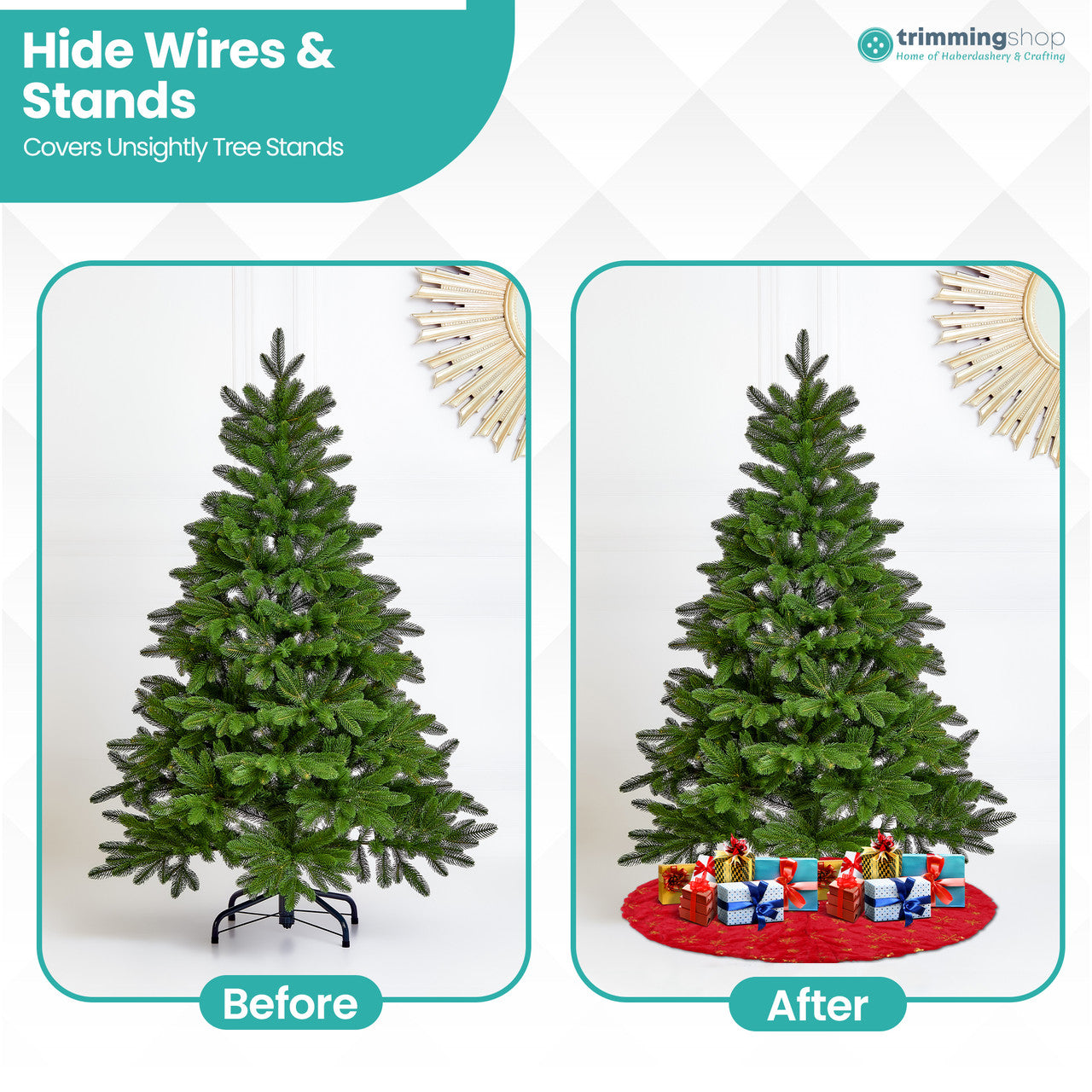 Snowflake Design Velvet Christmas Tree Skirt – 1M