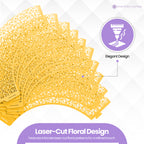 25x Laser Cut Cupcake Wrappers - Gold