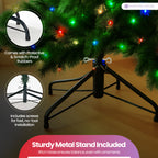Whisper Slim Christmas Tree with Coloured Lights - 4ft/5ft/6ft