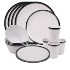 White and Black Design Melamine BBQ and Party Set - 16pcs