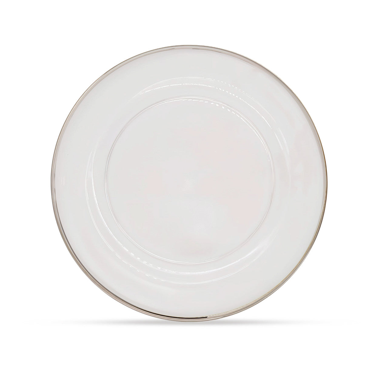 13" Round Charger Plate - Clear with Silver Trim