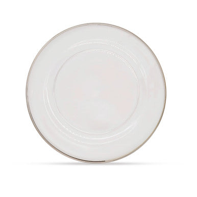 13" Round Charger Plate - Clear with Silver Trim