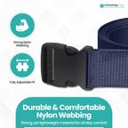 Webbing Canvas Belt with Plastic Clip Buckle - Navy