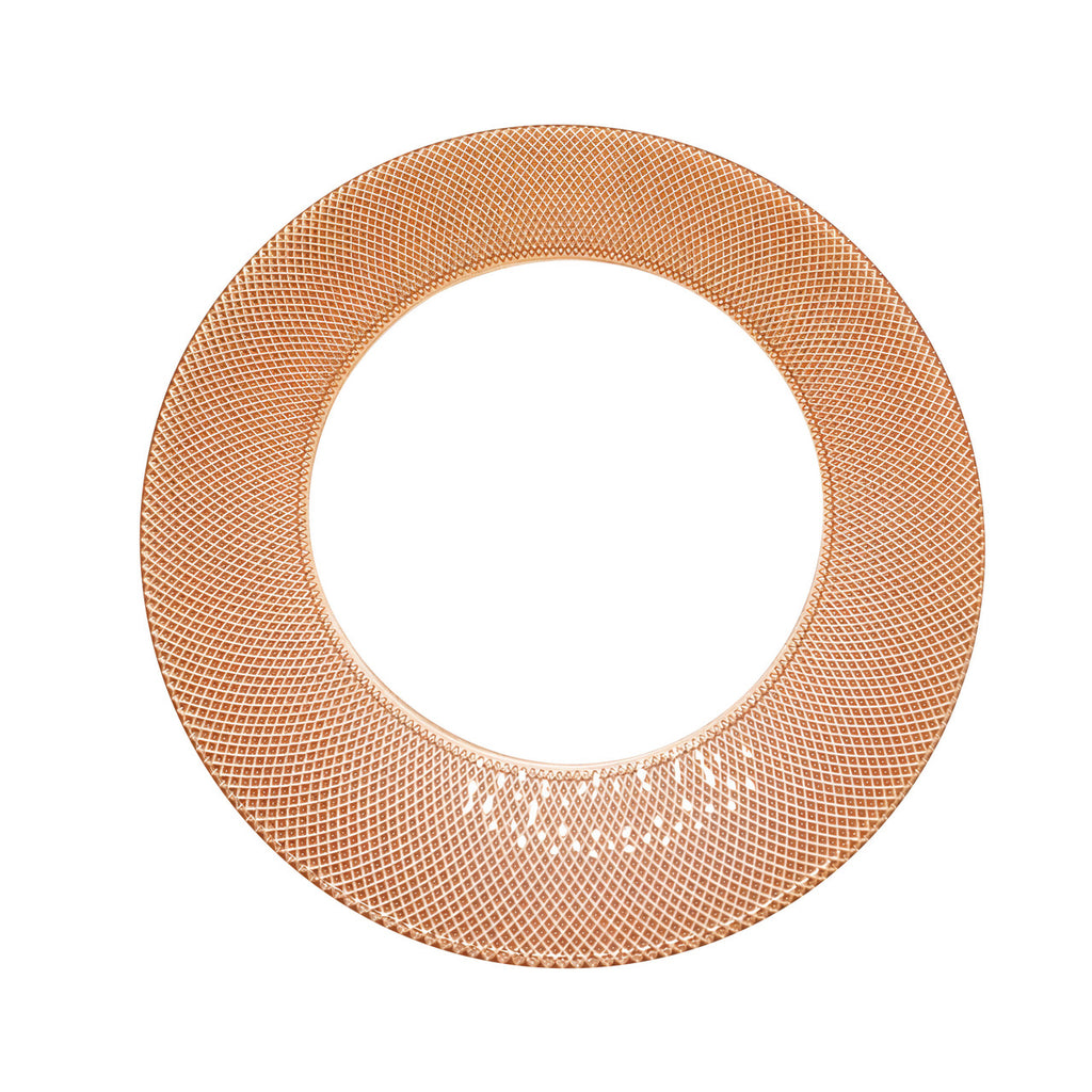 13" Round Charger Plate - Checkered Rose Gold