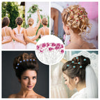 Flower Crystal Hair Pins - 10pcs