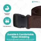 Webbing Canvas Belt with Plastic Clip Buckle - Brown