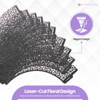 25x Laser Cut Cupcake Wrappers - Black