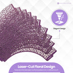 25x Laser Cut Cupcake Wrappers - Purple