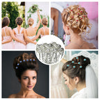 Flower Crystal Hair Pins - 10pcs