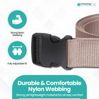 Webbing Canvas Belt with Plastic Clip Buckle - Cream