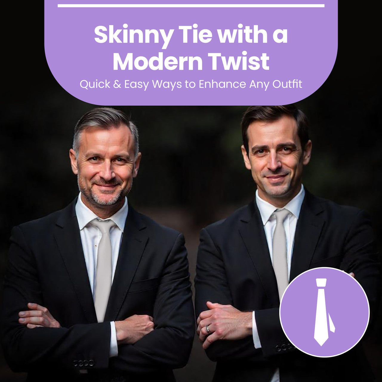 Silver Tie and Handkerchief