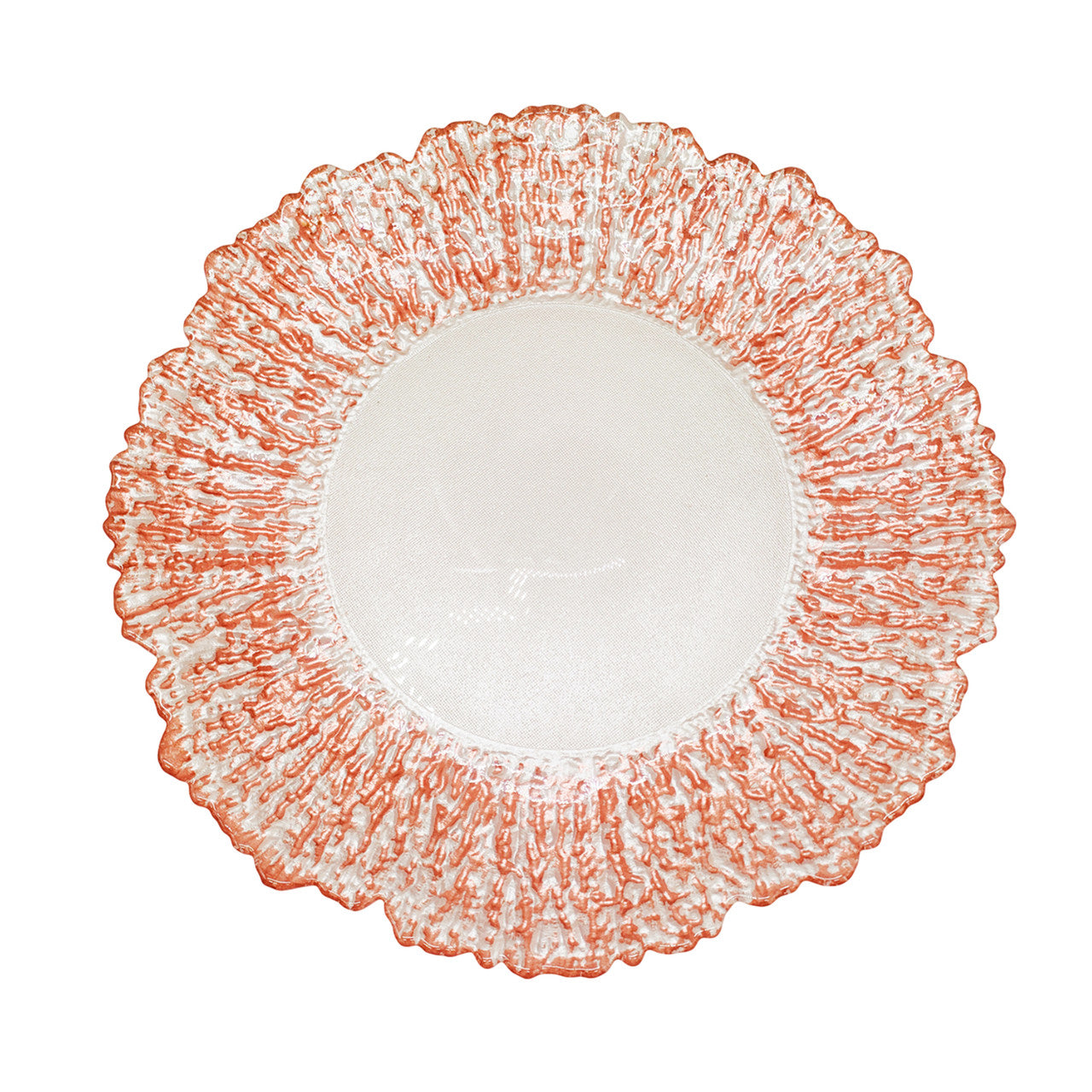 13" Round Charger Plate - Crackled Rose Gold