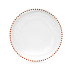 Round Charger Plate - Clear with Rose Gold Beads x 6