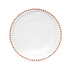 Round Charger Plate - Clear with Rose Gold Beads x 6