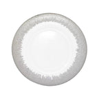 Round Charger Plate - Clear with Silver Textured Trim x 6