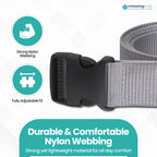 Webbing Canvas Belt with Plastic Clip Buckle - Grey