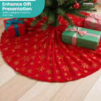 Snowflake Design Velvet Christmas Tree Skirt – 1M