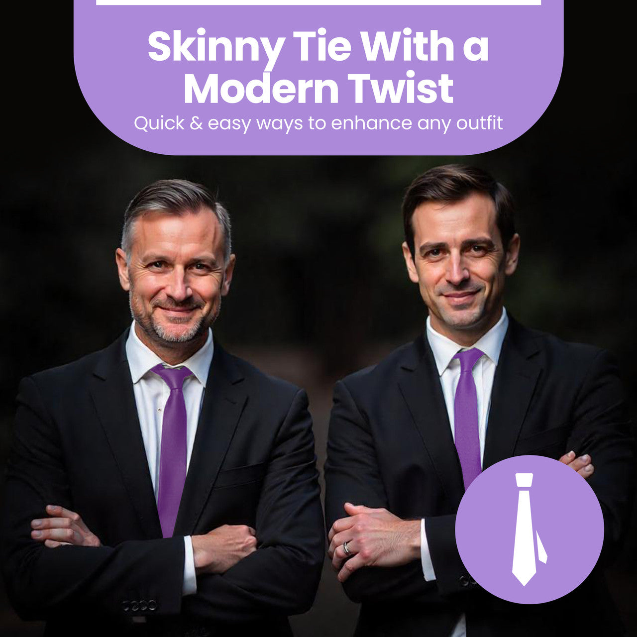 Purple Tie and Handkerchief