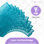 25x Laser Cut Cupcake Wrappers - Blue