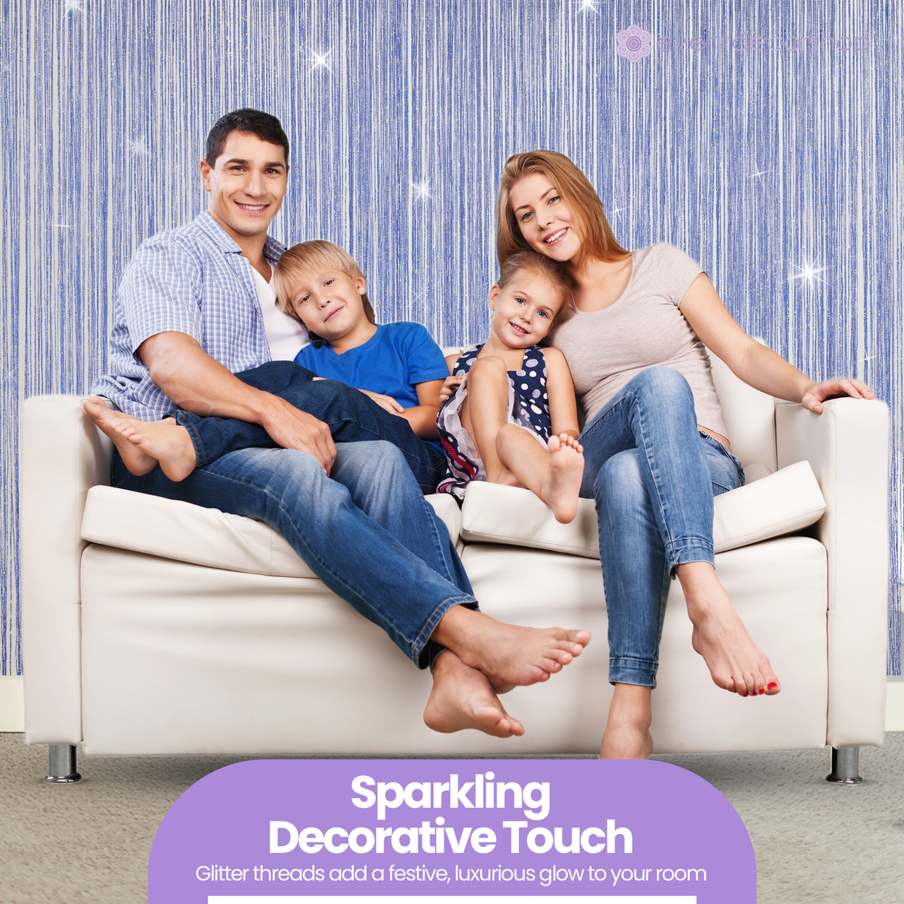 String Curtain Panel - Royal Blue