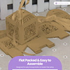 50x Laser Cut Love Heart & Doves Favours Box with Organza Ribbon - Gold
