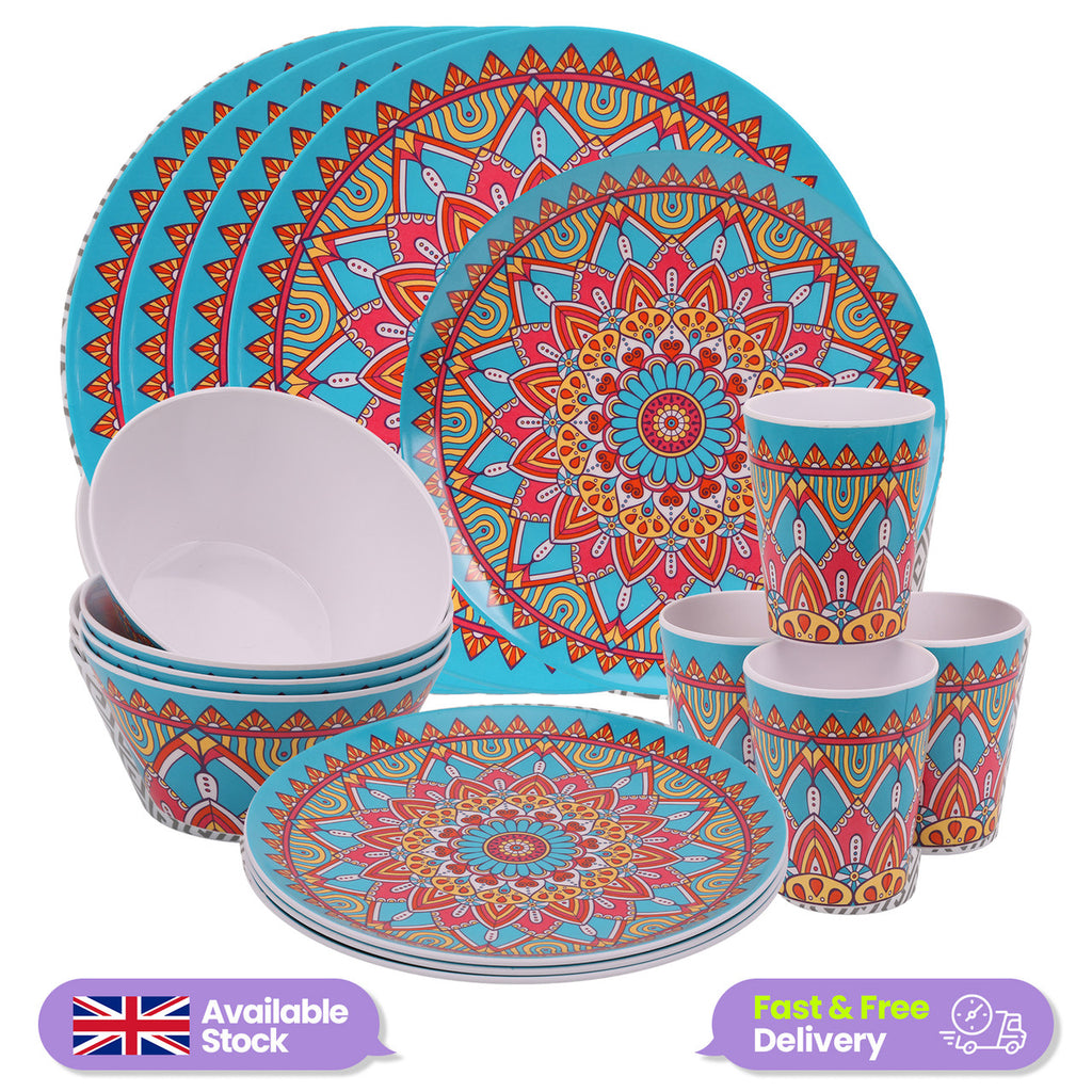 Moroccan Design Melamine BBQ and Party Set - 16pcs