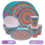 Moroccan Design Melamine BBQ and Party Set - 16pcs