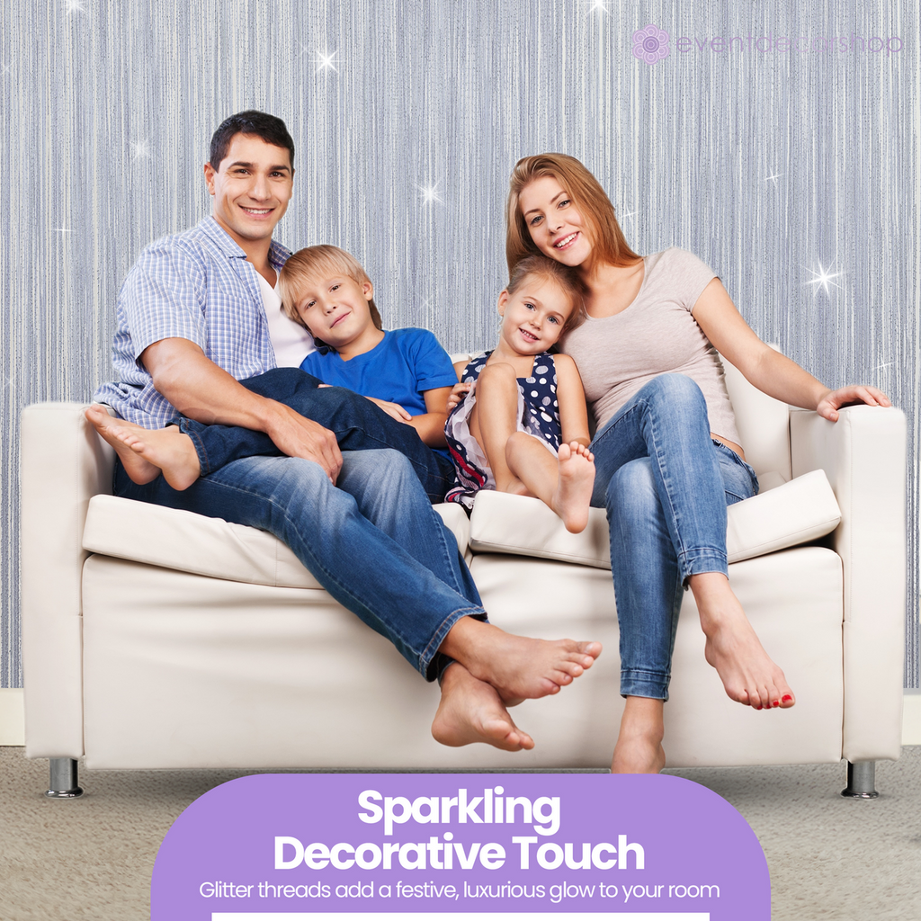 String Curtain Panel - Silver