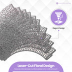25x Laser Cut Cupcake Wrappers - Silver